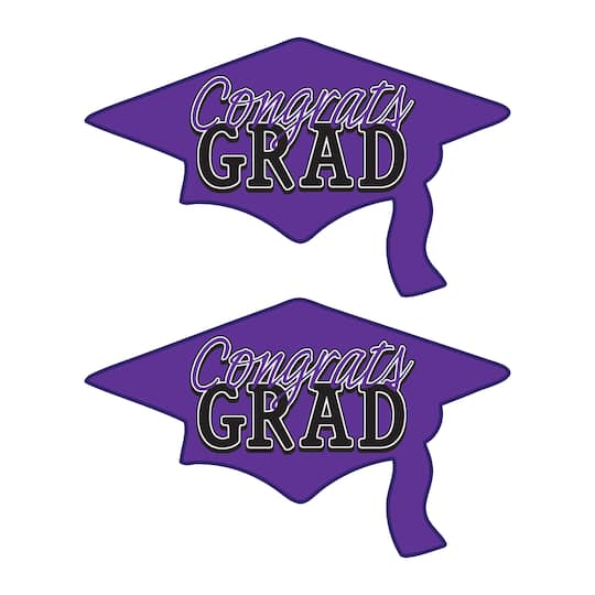 Beistle 22" x 37" Congrats Grad Cutouts, 2ct. in Purple | Michaels®